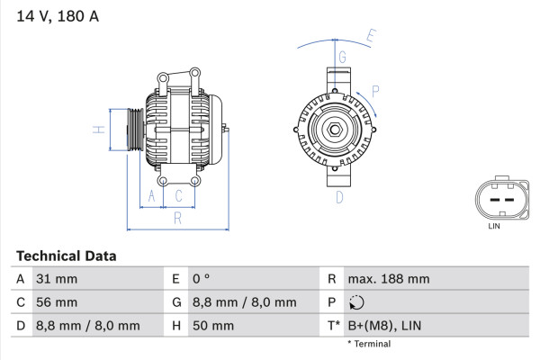 0986047700, Dynamo, Generátor, BOSCH, A2721540102, A272154010280, 2721540102, 272154010280, 0124625023, 0124625208, 0986047700, 1986A00952