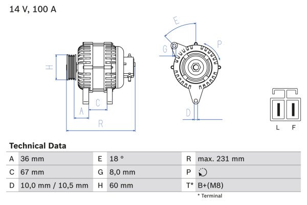 0986048320, Dynamo, Generátor, BOSCH, 6204199, 8-97369-507-0, LR1100507, R1530092, 6204200, 8-97369-507-1, LR1100507A, R1530093, 6204254, 8-97369-507-2, 97369507, LR1100507B, 6204255, 8-97369-507-3, 97369508, LR1100507C, 8-97369-508-0, 93189498, 98056441, LR1100507D, 8-97369-508-1, 93189499, LR1100507E, 8-97369-508-2, 93189504, LR1100508, 8-98056-441-0, 93189505, LR1100508B, 9562191