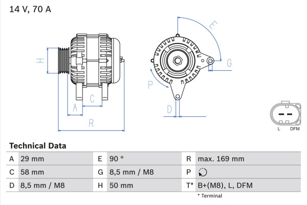 0986048891, Dynamo, Generátor, BOSCH, 03D903025D, 03D903025H, 03D903025HX, 1986A00568, 8EL738129-001, CA1755IR, LRA02254, SG8B023, LRA02794, SG8B026, 2542577, LRA2254, 2542747, LRA2794, 2542747A, 437445, 439482