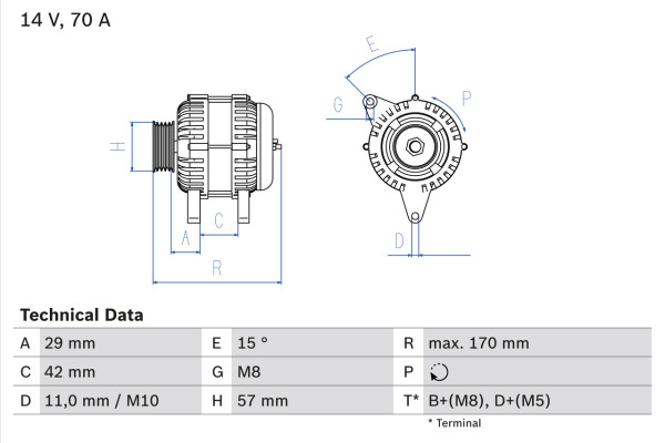 0986049960, Dynamo, Generátor, BOSCH, 270600Q010, 5702J1, 270600Q011, 5702L0, 270600Q120, 5705KH, 5705NN, 1986A01195, 8EL738212-021, CA1978IR, LRA03072, MS1012101400, LRA3072, MS1022118730, MS1022118731, 1012101400, 1022118730, 1022118731