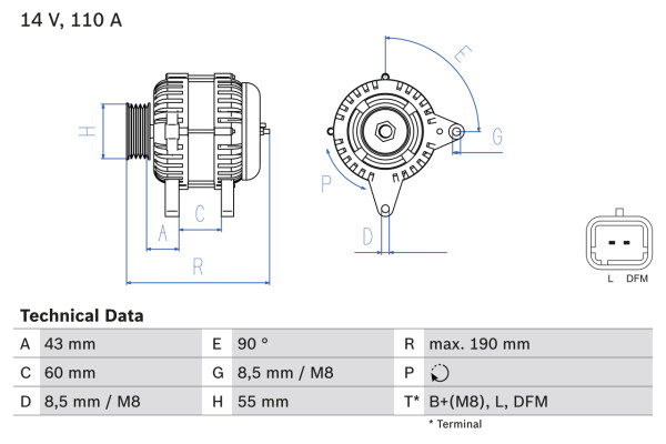 0986080140, Dynamo, Generátor, BOSCH, 2310000QAB, 7701474416, 2310000QBA, 7711497095, 8200100907, 8200667603, 8EL738147-001, CA1762IR, IA1414, LRA02893, TG11C011, LRA2893, TG11C062, 2542664, 2542664A, 2542664B, 2542664C, 2542664D, 2543560, 437434, 439475, 746027