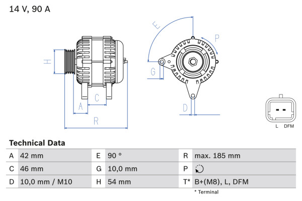 0986080190, Dynamo, Generátor, BOSCH, 5702G9, K9649611280, 5702H0, K9655296080, 5705CS, 71786195, 5705NA, 9649611280, 9655296080, 9655858280, 8EL738211-561, CA1879IR, DRA0067, LRA03080, SG10B048, DRA0205, LRA03091, TG10B013, LRA3080, TG10B024, LRA3091, TG9B026, TG9B044, TG9B066, 2542928, 2542928A, 2542938, 2543210, 2543210A, 2543522