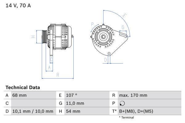 0986080560, Dynamo, Generátor, BOSCH, 1673520, 51700670, 51700675, 52003536, 51859042, 8EL738211-641, CA1886IR, CAL30211GS, DRA0133, LRA03062, MAN7011, MS1022118280, 1022118280, 63377011, LRA3062, 1022118281, 1022118282, 1022118310