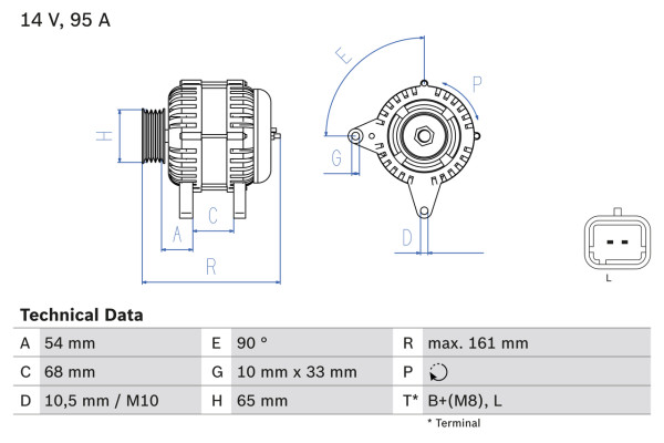 Dynamo - 0986080960 BOSCH - 2310000GAT, 7700437090, 7711134753
