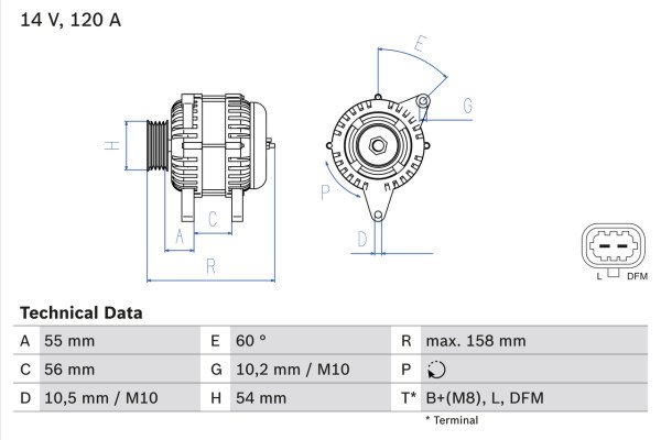 0986081380, Dynamo, Generátor, BOSCH, 13222931, 93190139, 13222931ZZ, 6204266, 0124425057, DRA0534, 0124425131, 1986A00826