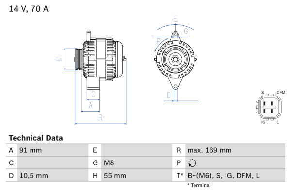 0986082300, Dynamo, Generátor, BOSCH, 231004A00C, 31400M68K10, 31400-68K10, 1022116100, 1986A02128, CA2107IR, DRA1018, LRA03374