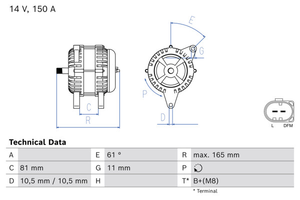 0986082310, Dynamo, Generátor, BOSCH, 504385138, F000BL07N9, F000BL0704, 0986082310, 1986A01087