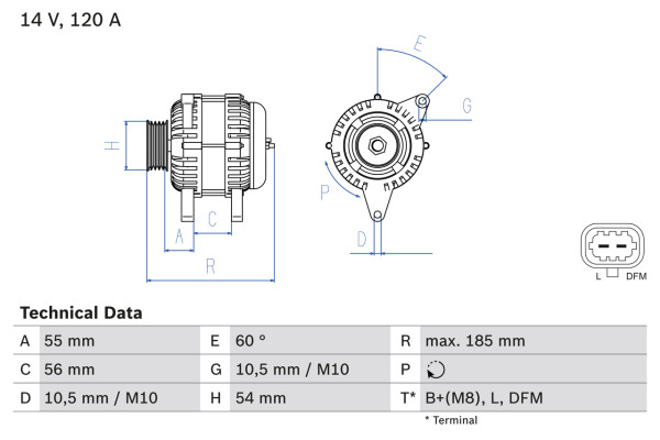 0986082380, Dynamo, Generátor, BOSCH, 13266810, 0124425087, 0124425132, 0986082230, 1986A00829