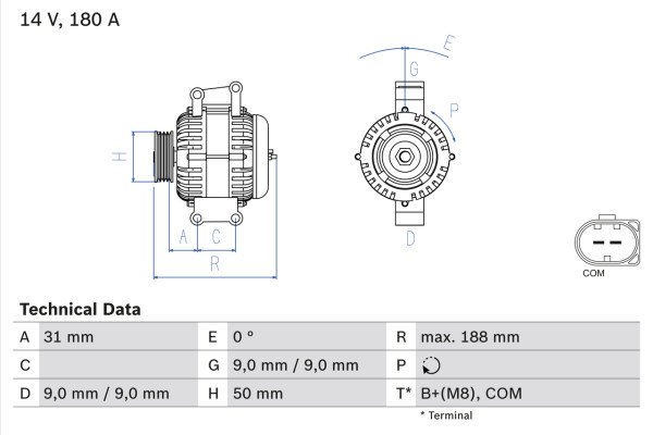 0986082500, Dynamo, Generátor, BOSCH, A0131546802, 0131546802, 0986082500, CA2072IR, DRA0568, FGN18S012, LRA03408, 1986A01335, FG18S012, 2543406, 2543406A, 439653, 440238