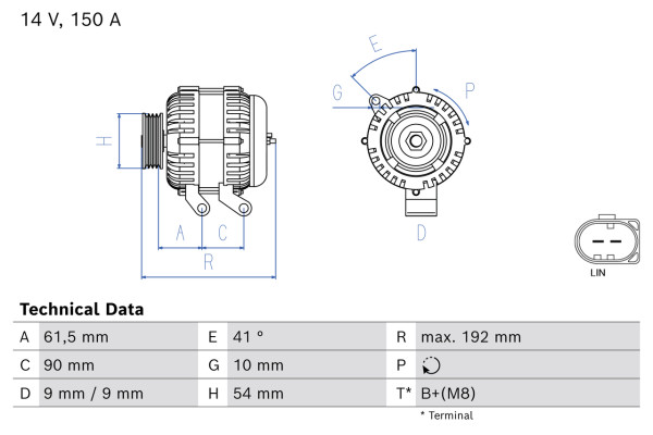 0986082610, Dynamo, Alternator, BOSCH, 31285627, 0125711002, 0125711047, 1986A01675