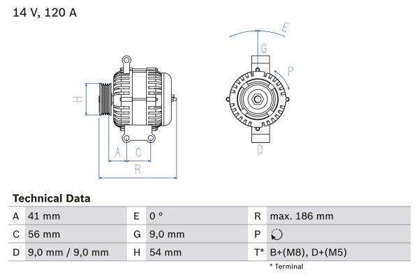 0986083250, Dynamo, Generátor, BOSCH, 1606439580, 51854103, 51855875, 51944878, 52092134, 1012101420, CA2132IR, DRA0796, LRA03301, TG12S101, 1012101421, TG12S220, 2608893, 2608893A, 2623615A, 439707, 440298