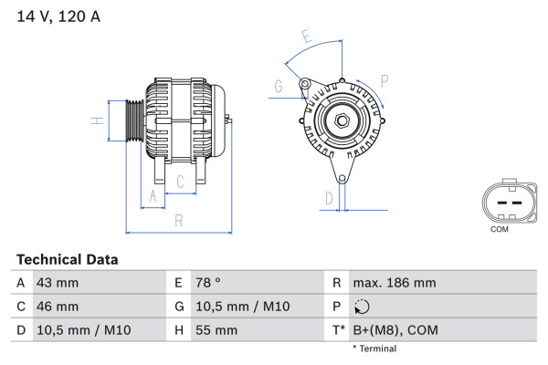 0986083290, Dynamo, Generátor, BOSCH, 1506299, Y405-18-300, 8V2110300AB, CA2091IR, DRA0226, LRA03053, TG12C038, 2543427, 2543427A, 439632