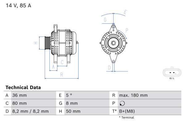 Dynamo - 0986083430 BOSCH - 96540542, 96954113, 1986A01681