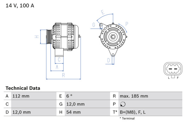 0986083450, Dynamo, Generátor, BOSCH, 13502583, 13579668, 0986083450, 1986A01837