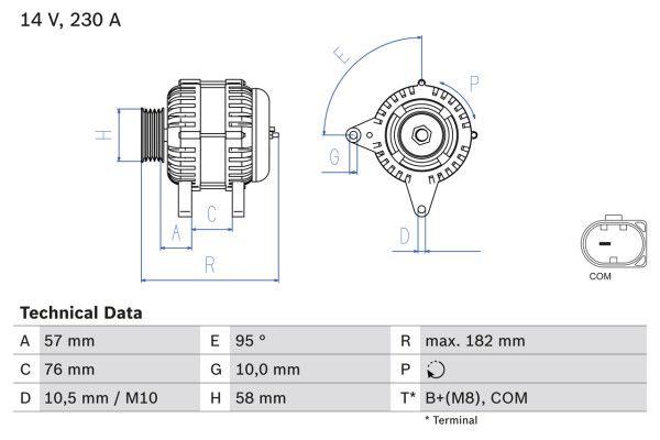 0986083460, Dynamo, Generátor, BOSCH, 12317801124, 12317804266, 1986A01860, CA2100IR, DRA0593, LRA03242, TG23C012, 2543223, 439606, 440109