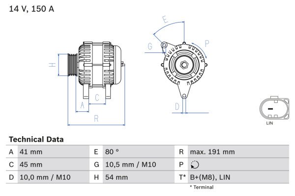 0986083620, Dynamo, Generátor, BOSCH, AG9T10300AA, 1678608, TG15C174