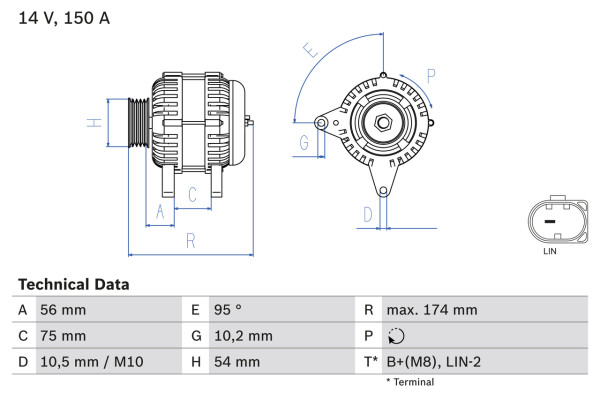 0986083700, Dynamo, Generátor, BOSCH, 12317823291, TG15C157