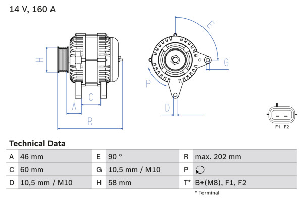 0986083900, Dynamo, Generátor, BOSCH, 04868429AB, 04868429AC, 04868429AD, 4868429AB, 4868429AC, 4868429AD, 1986A01862, 4210000081, 8EL738213-101, CA2021, DRA0157, LRA02830, 4210000082, 4210000083, 4210000084, 4210000085, 4210000086