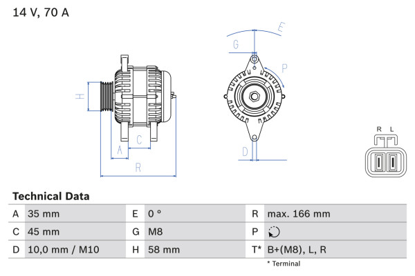 0986083930, Dynamo, Generátor, BOSCH, 3730003100, 3730003200, 2655633, CA2128IR, DRA0631