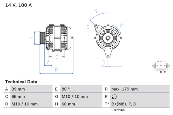 Dynamo - 0986083970 BOSCH - RF8G-18-300, RF8G-18-300A, A003TB6781
