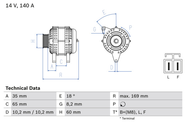 0986084150, Dynamo, Generátor, BOSCH, 1204425, 8-98031-155-1, 98031155, 6204275, 8-98042-873-0, 98042873, 8EL738212-481, CA2017IR, DRA2075, LRA03094, DRA2075N, 8400156, 8400158, 8400218