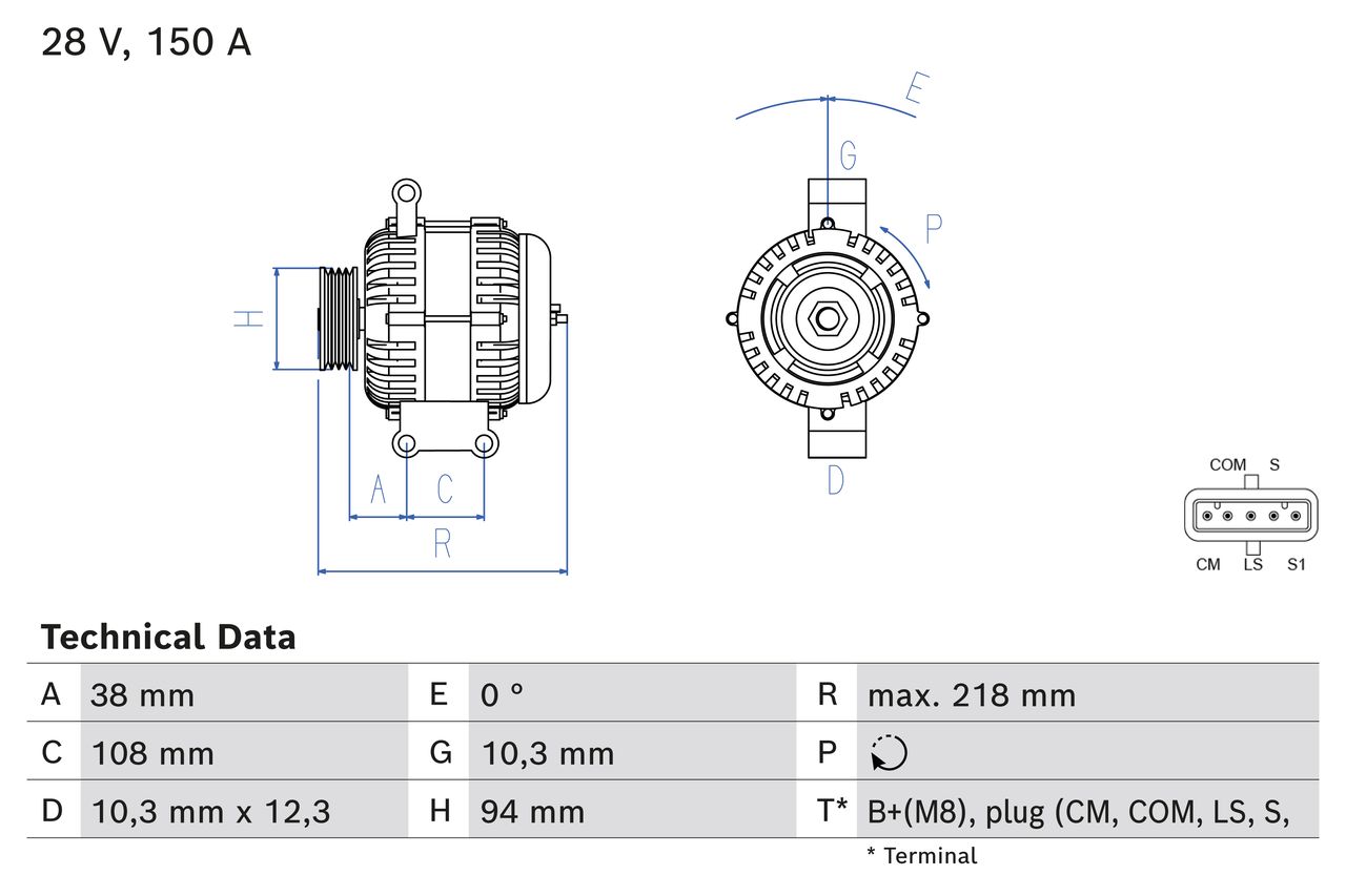 0986084280, Dynamo, Generátor, BOSCH, A0151542002, A01515420020080, 0151542002, 01515420020080, 0124655126, 0124655490, 0986084280