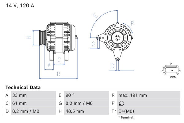 0986084410, Dynamo, Alternator, BOSCH, 231009933R, 8200849752, 8201049749, 1986A01646, A005TE0581ZE, CA2101IR, LRA03424, TG12C077, 2606154, A5TE0581ZE, 439662, 440247