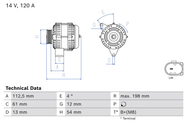 Dynamo - 0986084720 BOSCH - 51884351, 1986A00608, MS1012101710