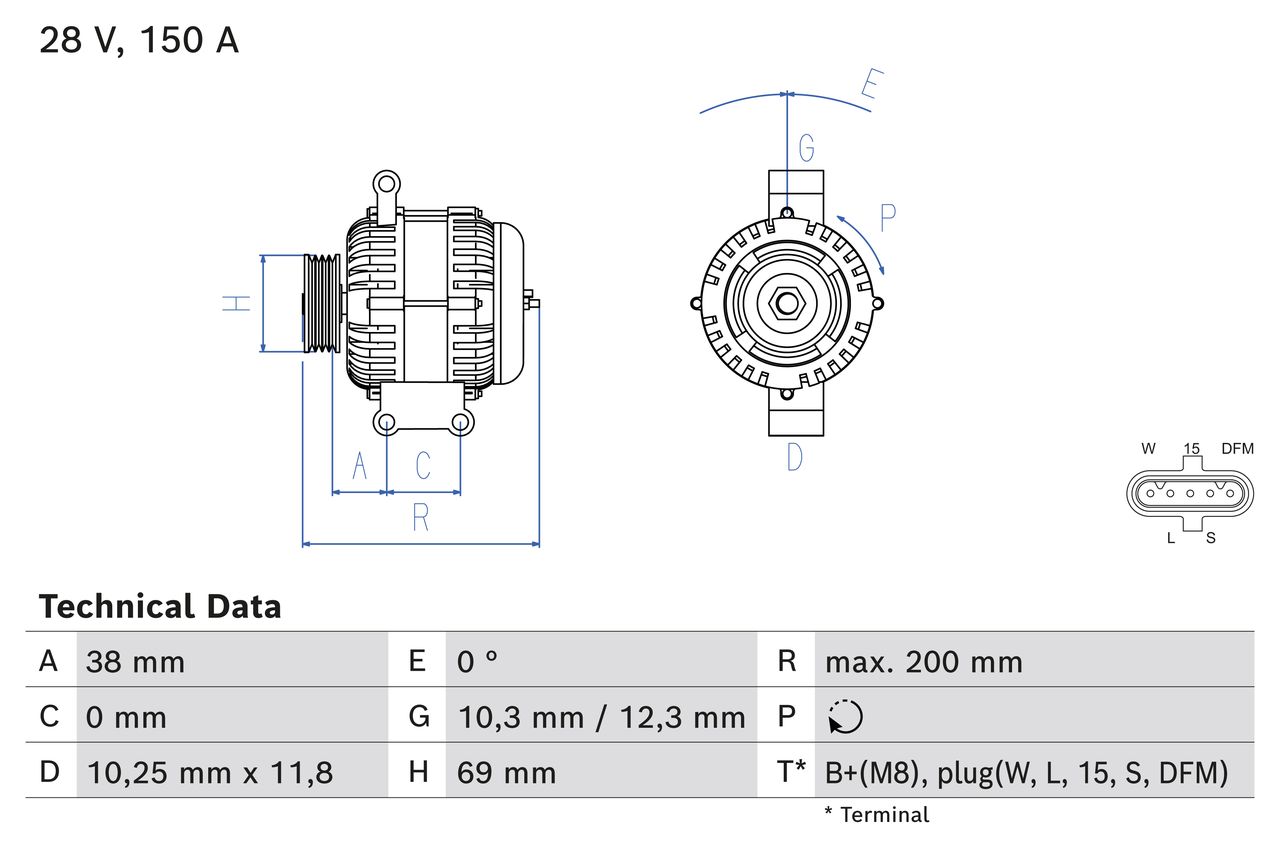 0986085360, Dynamo, Generátor, BOSCH, A0141546802, A0141549302, A0151540002, 0141546802, 0141549302, 0151540002, 0124655114, 0124655233, 0124655305, 0124655306, 0124655621, 0124655622