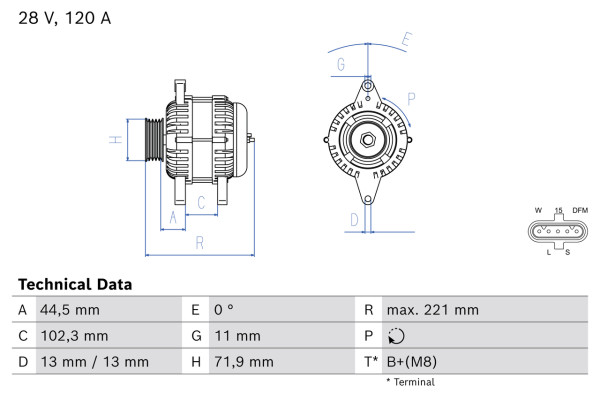 0986085430, Dynamo, Alternator, BOSCH, 22591472, 0124655451, 0124655452, 1986A01031