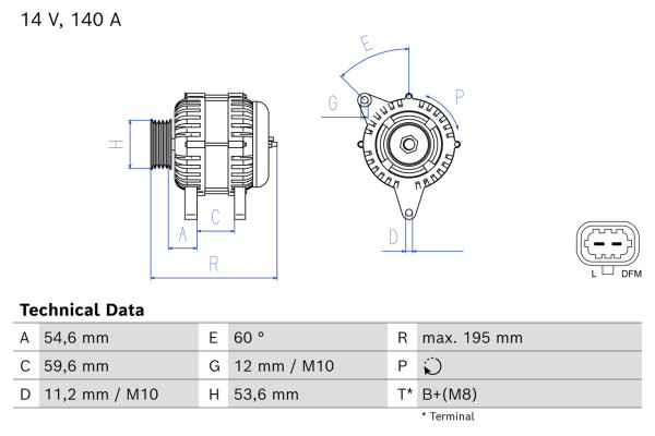 Dynamo - 0986085480 BOSCH - 13585666, 1042118830
