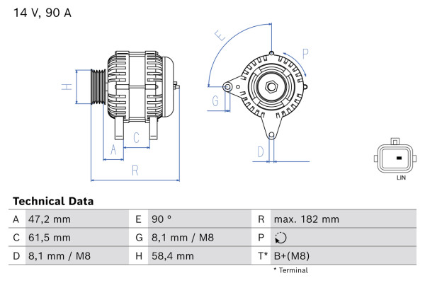0986085930, Dynamo, Alternator, BOSCH, 231003730R, F000BL04DB, F000BL0458, 1986A01067