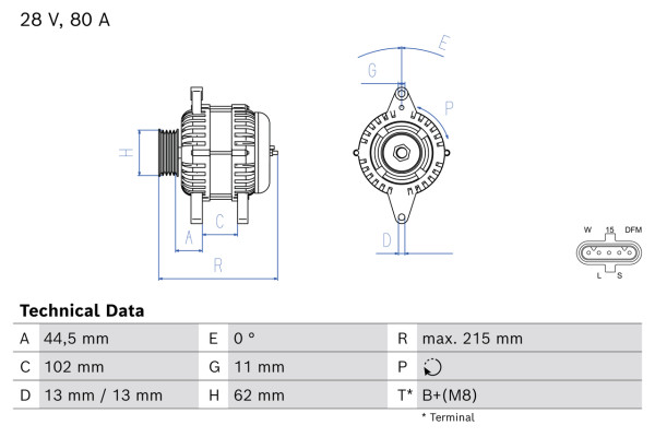 0986086190, Dynamo, Generátor, BOSCH, 0124555038, 1986A00924