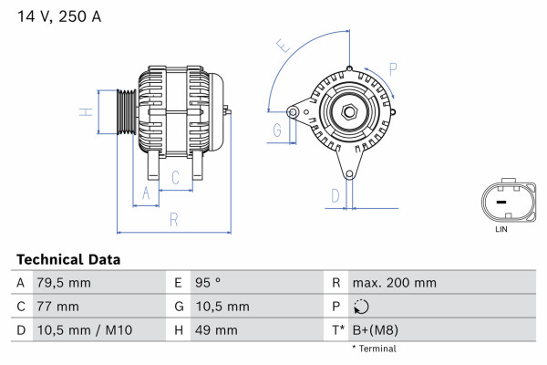 Dynamo - 0986086360 BOSCH - 12318571358, 0125815003, 0125815004