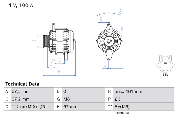 Dynamo - 0986086510 BOSCH - 270600Q150, 270600Q151, MS1042113380
