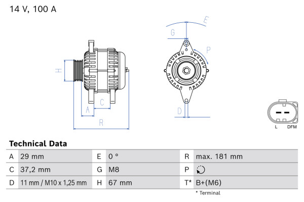 Dynamo - 0986086520 BOSCH - 1612352280, 270600Q190, B000911980