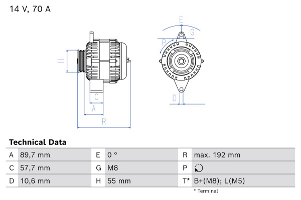 0986086690, Dynamo, Alternator, BOSCH, 3140086G00, 31400-86G00, 1986A01776, 446544, MS1022118560, 1022118560