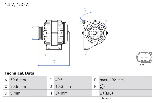 0986086970, Dynamo, Alternator, BOSCH, 31419555, 36012618, 0125711158, 0125711179