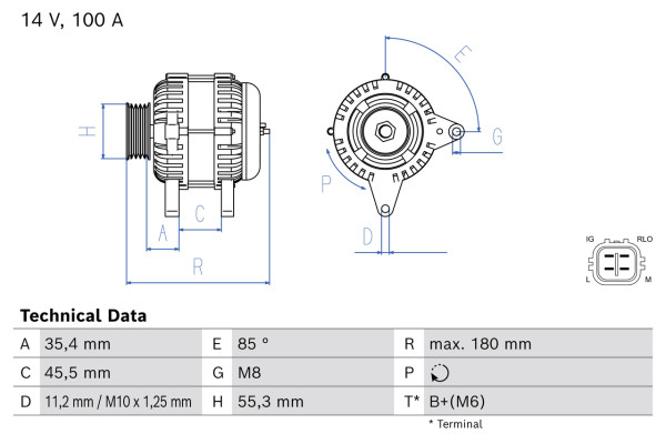 0986087240, Dynamo, Alternator, BOSCH, 2706028301, 1042104795, 1986A01463