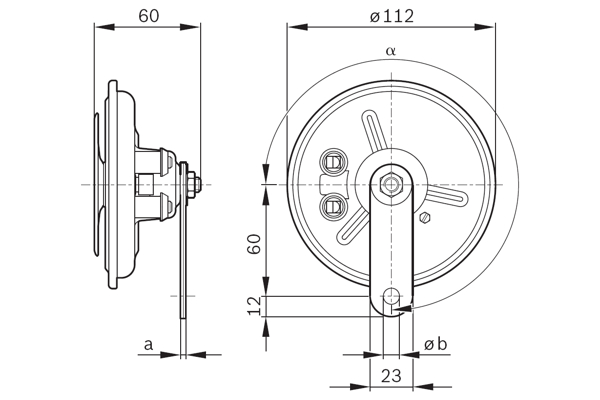 Horn - 0986320312 BOSCH - 91062340, A0015426820, A0025428320