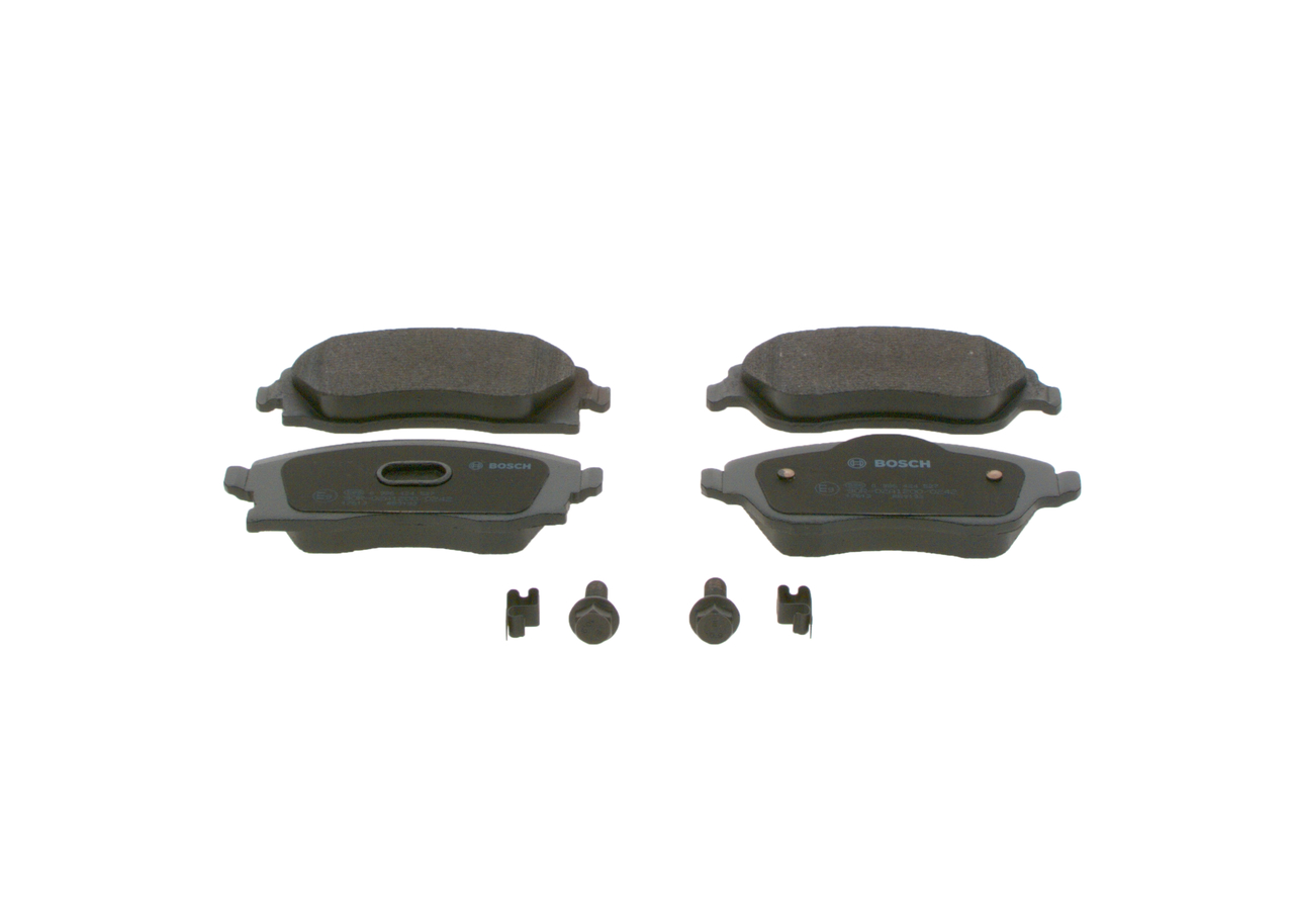 0986424527, Bremsekloss sett, Sada brzdových destiček, kotoučová brzda, BOSCH, 1605081, 1605092, 1605316, 1605964, 1605317, 1605974, 9200108, 93172261, 93176114, 93184269, 95519746, 93370275, 95520061, 05P1004, 0986AB1118, 13046028572, 1501223624, 181353, 201400, 2322501, 301456, 573011B, 573011J, 6114112, 77412, 8DB355013-041, DP59016, FD6960A, FDB116, GDB1411