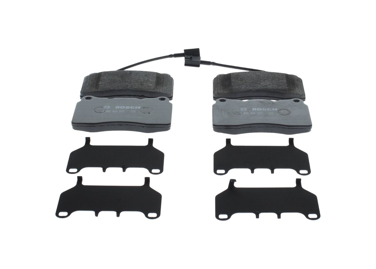 0986424577, Bremsekloss sett, Sada brzdových destiček, kotoučová brzda, BOSCH, 30748513, 773363336, 77363545, 77365266, 77362226, 77364265, 77366389, 77362692, 9951050, 77362722, 77363328, 9851050, 9948030, 9951155, 9946030, 9948557, 05P674, 0986TB2329, 13046049712, 181279, 2309201, 266602, 302318, 571952B, 571952J, 6113632, 8DB355014-731, FDB1334, GDB1363, LP1422