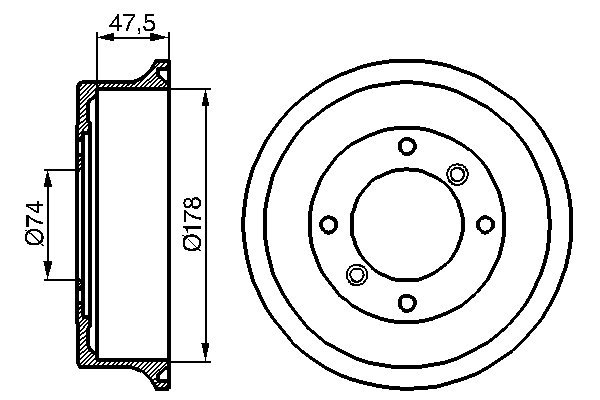 0986477062, Bremsetrommel, Brzdový buben, BOSCH, 21A22, GDB105, RT21A2200, 38722308, 14316810, 1825251203, 1945, 251203, 329046B, 329046J, 450187200, 702700, 7D0177, 94017100, BDR113, BF2, BT113, DB4056, 981000171