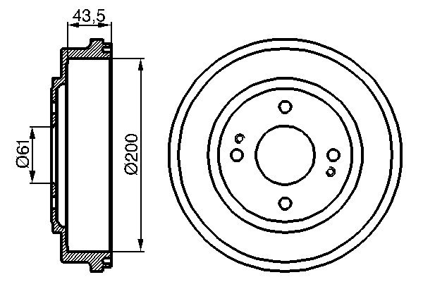 Bremsetrommel - 0986477081 BOSCH - 42610-SEO-010, 42610-SE0-000, 42610-SE0-010