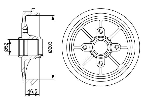 0986477126, Bremsetrommel, Brzdový buben, BOSCH, 424740, 150124, 1825251906, 24022030141, 251906, 329232B, 329232J, 61249, 712000, 7D0471, 94024900, BDM1065, BDR458, BF393, BT458, DB4238, DRM9928, 7D0471C, 9190055, MBD056