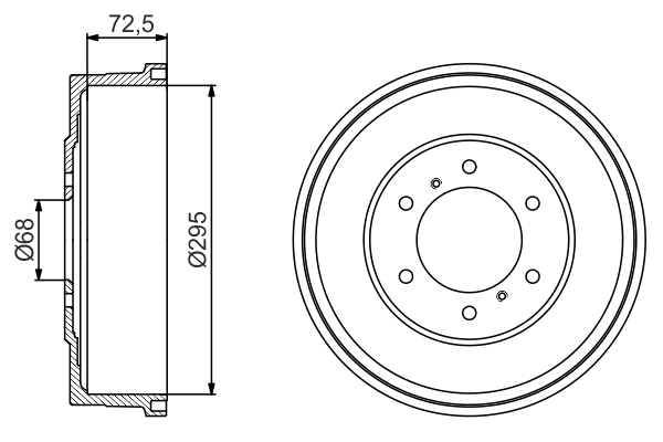 0986477215, Bremsetrommel, Brzdový buben, BOSCH, 43206EB360, 61468, 7D0672, BF623, DRM9995, N3401033