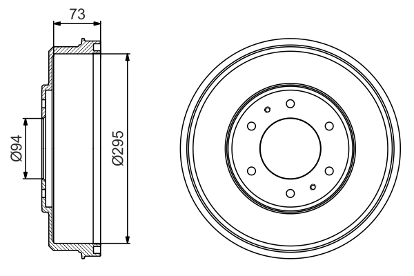 0986477232, Bremsetrommel, Brzdový buben, BOSCH, MN102439, 4615A127, 1825253014, 61356, 7D0680, 94035300, BF559, DB4423, DRM9968, MBD333, N3405016