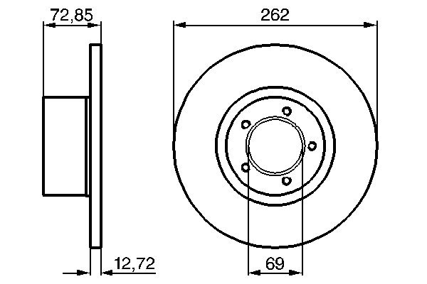 Bremseskive - 0986478077 BOSCH - W303142, 1522208, 1549700