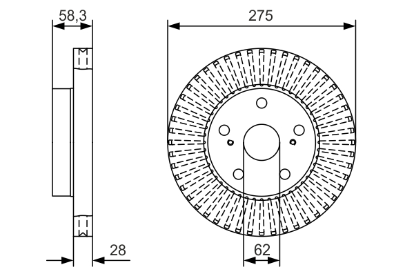 Bremseskive - 0986479A97 BOSCH - 435120K120, 435120K240, 435120K130