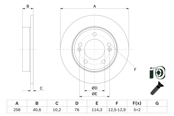 0986479E68, Bremseskive, Brzdový kotouč, BOSCH, 584111P300, 08908120, 1815313533, 197467, 203533, 24011003571, 320380820, 55261, 5540, 563033JC, 6143200, 92226103, BDC5960, BDS1424, BG4310, BS7316, BS8672C, DDF1874, DF6144, DSK2765, H2020P, N3310314, RD01228, 08908121, 313533, 55261NC, 563033JC1, 672735, BS7316B, DDF1874C